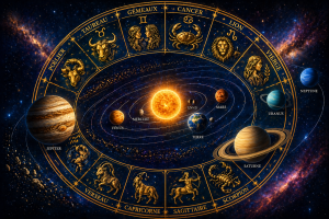 Sustème soliare et roue du zodiaque